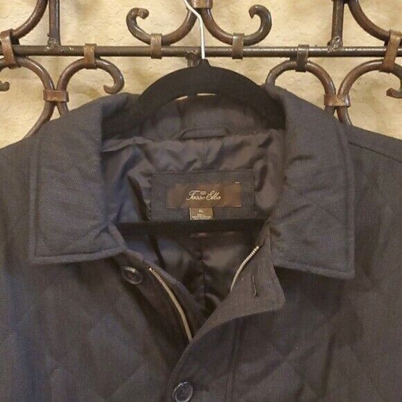 TASSO ELBA Charcoal Quilted Men's Jacket - XLarge - Picture 3 of 8